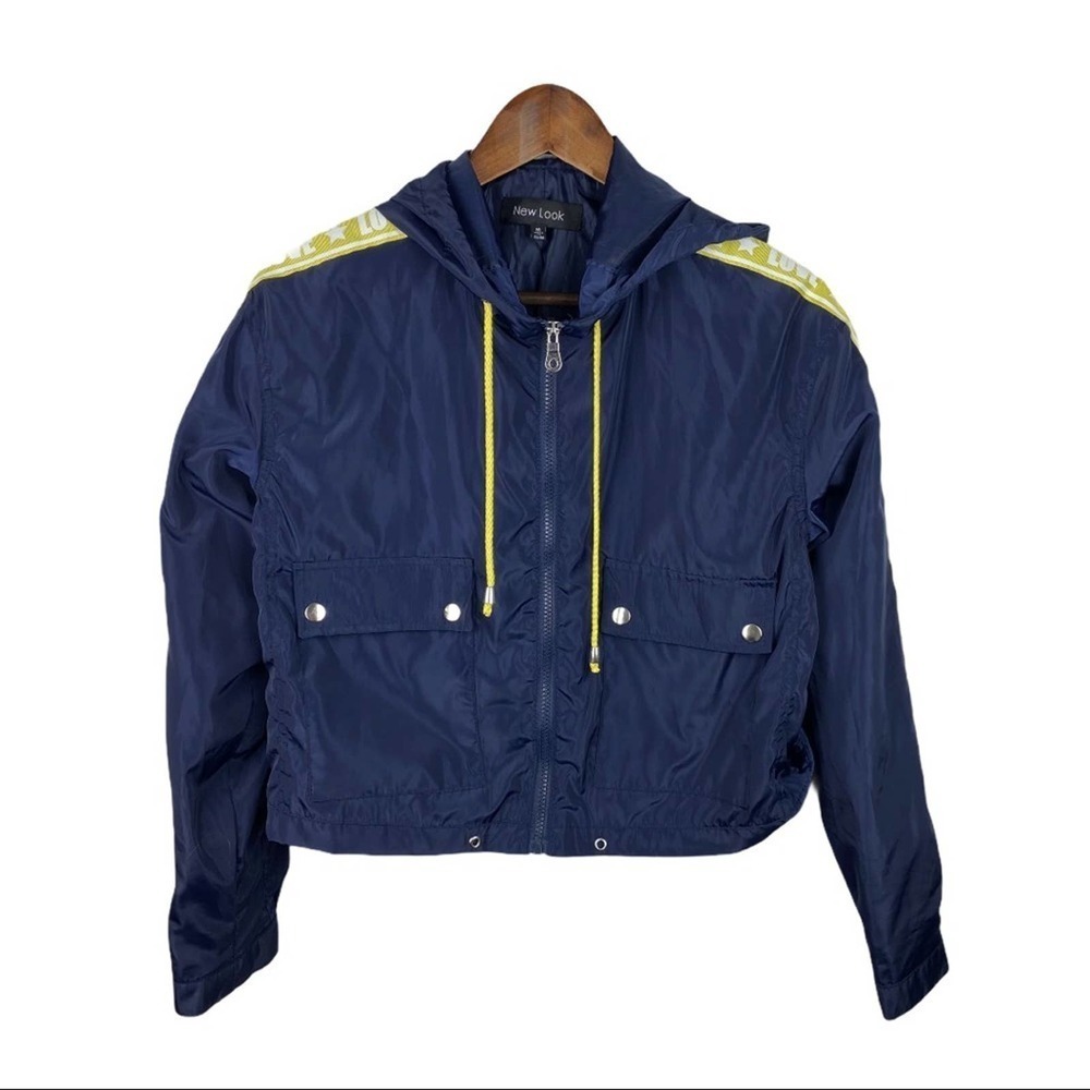 New Look Navy Jacket with Yellow Stripes on Arms